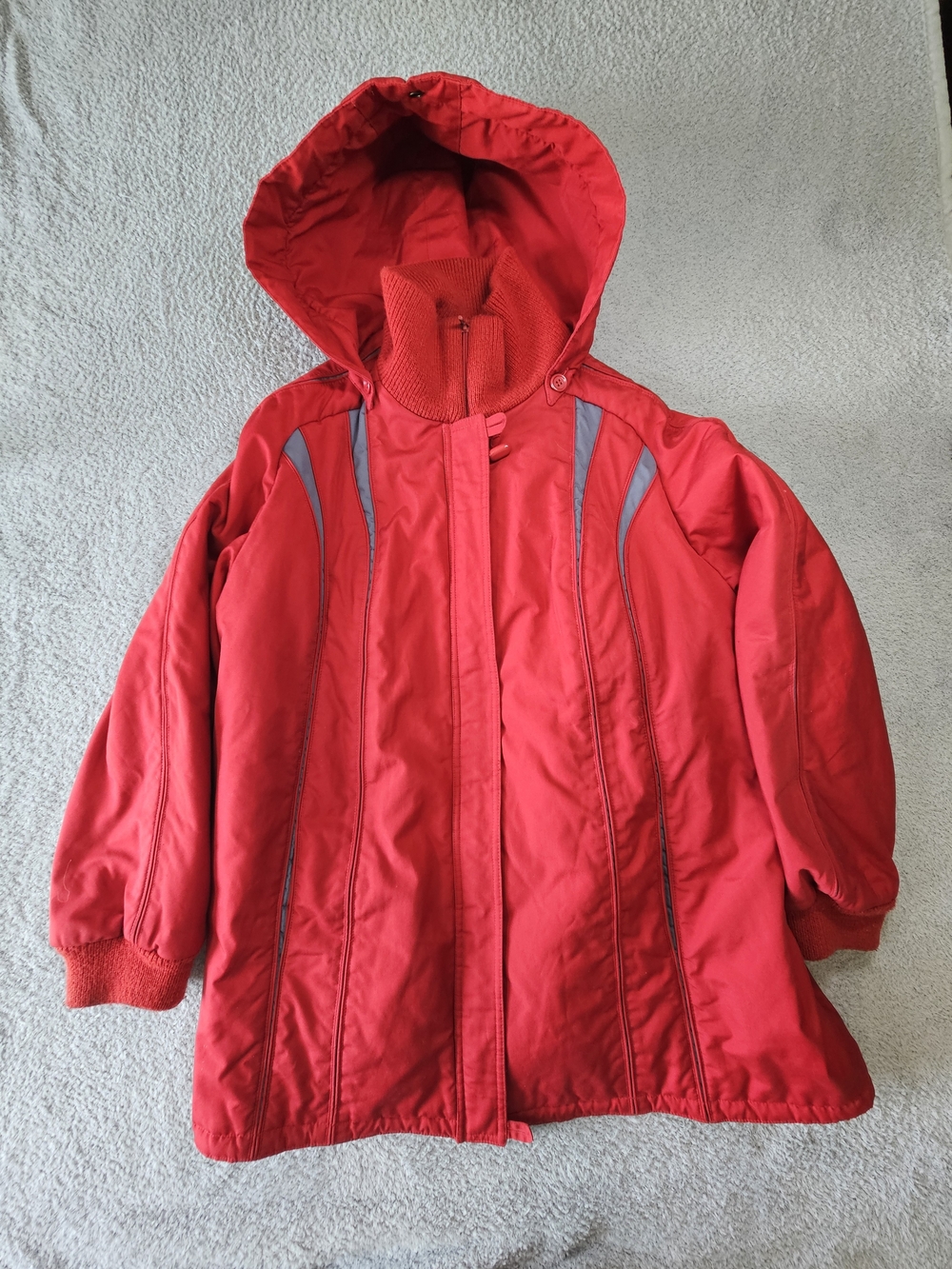 Vintage 80s Aurora International by Abbmoor Red Jacket Coat Womens 24.5 3X